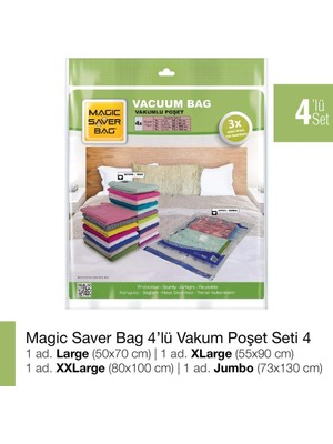 Happy Trend Saver Bag 4'lü Vakumlu Poşet Seti 4