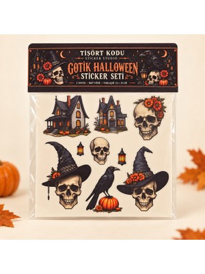 Tişört Kodu Gotik Halloween Mat Vinil Sticker Seti – 2 Sayfa