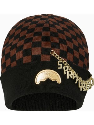 Sprayground Gold Chain Check %100 Akrilik Örme Bere