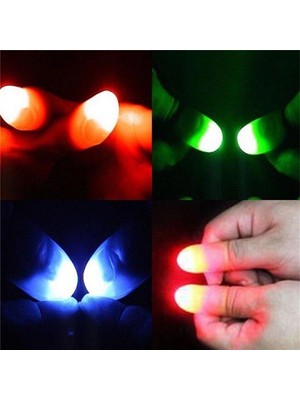 Pileli Store LED Işıklı Renkli Sihirli Parmak Işıklı Parmak Şaka Parmak 1 Adet