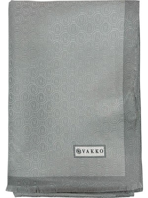 Vakko Jakarlı Ipek Şal - Helezon Monogram - Gri