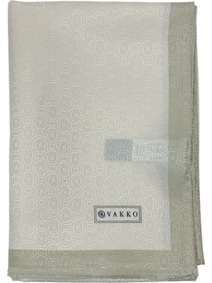 Vakko Jakarlı Ipek Şal - Helezon Monogram - Krem