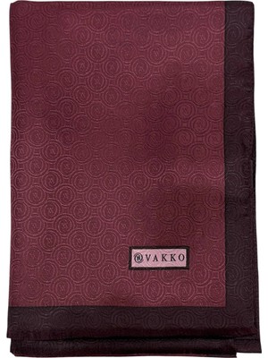 Vakko Jakarlı Ipek Şal - Helezon Monogram - Bordo