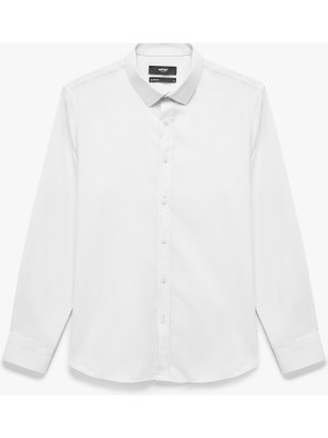 Koton Uzun Kollu Slim Fit Yarım Italyan Yaka Gömlek