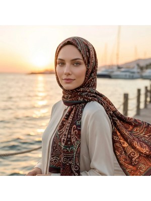 Moda Nuda Nûda - Tarzın Değil , Tavrın Zarafeti Kahverengi Viskon Karışımlı Şal