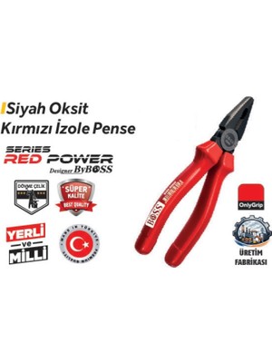 Boss 180 mm Siyah (85606) Oksit Pense Kırmızı Izole 6 Adet