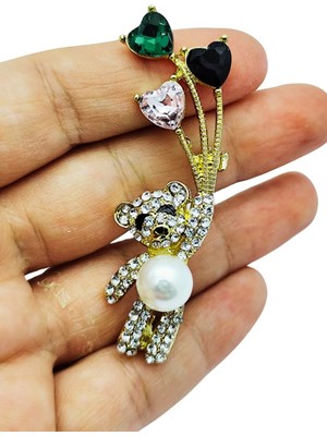 BB Bi Butik Shop Sevimli Ayıcık Taşlı Broş