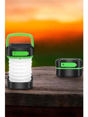Pileli Store Katlanabilir Kamp Lambası Solar Fener Görünümlü 3 Kademeli Şarjlı