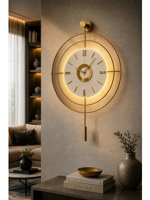 Sevinç Konsept Led'li Gold Hedef Kristal Nano Abs (Büyük Boy 50 x 75 Cm), Modern Dekoratif Metal Duvar Saati