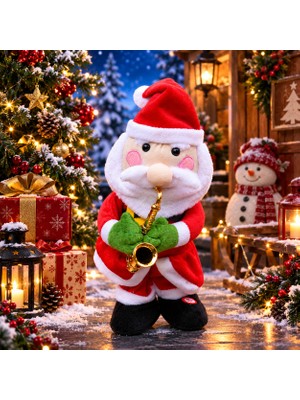 Kuzey Oyuncak Saksafon Çalan Noel Baba Müzikli Dans Eden Noel Baba Yılbaşı Hediyesi Noel Hediyesi Chrıstmas Gıft
