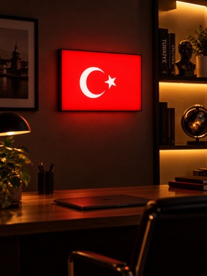 3Dlab Three-Dimensional Systems Türk Bayrağı LED Box Gece Lambası - Ay Yıldız Işıklı Pano ve Masa Dekoru