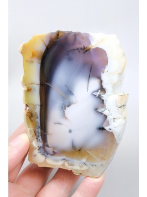 Healcrystal Cilalı Bal, Lila ve Gökyüzü Mavisi Merlinit / Dendritik Opal ile Siyah Dendritler, 200G