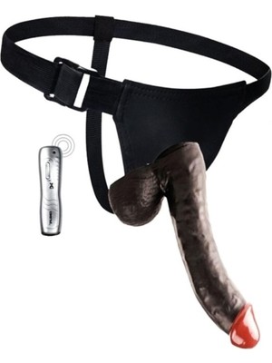 Ed Collection Truvashop 22 cm Belden Bağlamalı Realistik Zenci Titreşimli Vibratör