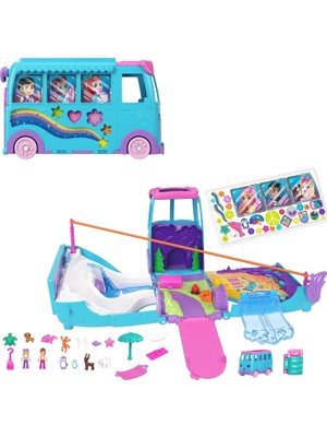 Polly Pocket™ Karavan Macerası™ Polly Pocket Karavan Macerası Oyun Seti, Mikro Bebekler, Dönüştürülebilir Karavan, Evcil Hayvanlar ve Oyuncak Araba JCC22