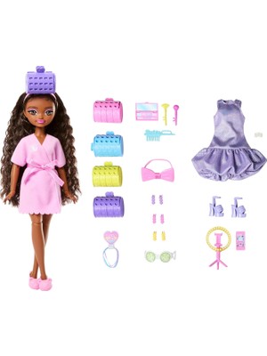 Barbie Dream Besties Barbıe Ile Hazırlan Şekillendirilmiş Saçlı Barbie 'brooklyn' Bebek, Sürpriz Saç Aksesuarları ve 15'ten Fazla Görünüm, JGG39