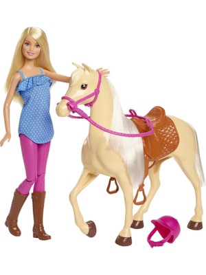 Barbie ve Güzel Atı Oyun Seti, Sarışın Bebekli, 3 Yaş ve Üzeri, FXH13
