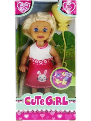 Cute Girl Sarı Balonlu Sarışın Mini Bebek
