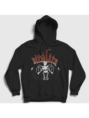 Presmono Unisex Siyah Vitality Nikolas Rendl Pyromaniac Kapüşonlu Sweatshirt