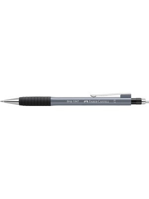 Faber-Castell Grip 1345/47 2022 Versatil Kalem, 0.7 Mm, Gri, Ergonomik Tutuş, Yaylı Uç, Uzun Silgi, Modern Tasarım