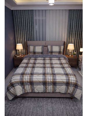 Comforter Çift Kişilik Yorgan Seti Bej-Kahve