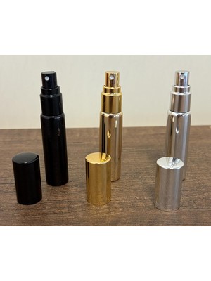 3 Adet Doldurulabilir Cep Parfüm Spreyi Gold Silver Black Renk Cam Parfüm Şişesi 10ML