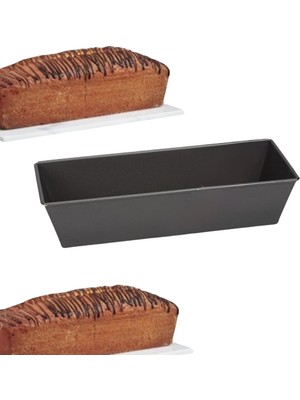 Yapışmaz Dikdörtgen Baton Kek ve Ekmek Kalıbı – 30 cm Uzunluk, Dayanıklı Metal, Fırın Dostu, Profesyonel Kullanıma Uygun, Siyah
