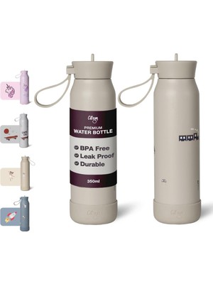 Citron Çocuk Su Şişesi - 350 Ml, Vakum Yalıtımlı Paslanmaz Çelik - Sızdırmaz, Çevre Dostu, Okul ve Seyahat Için Mükemmel - Araçlar