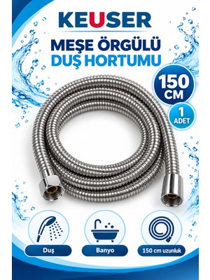 Keuser Meşe Örgülü Duş Hortumu 150CM