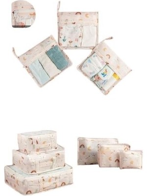 Meleni Baby 9'lu Bebek Valiz Düzenleyici Bavul Içi Organizer Set - Yeni Doğan Hastane Çıkış Çantası Organizeri