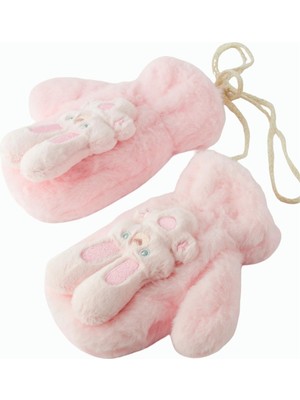 Pileli Store Tavşancık Yünlü Içi Polar Çocuk Eldiven