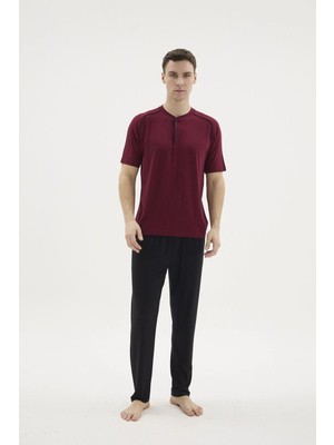 Pileli Store Kocabey KKT-26153 Erkek Midi Yaka Pijama Takımı