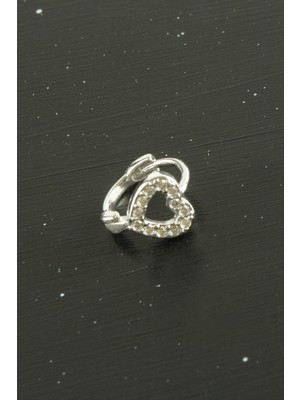 Pileli Store Kalp Lüks Çelik Kulak Burun Piercing 1 Adet