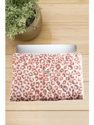 Pileli Store Leopar Desenli Labtop Bilgisayar Çantası 13*14 Inç
