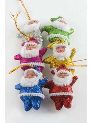 Pileli Store 6 Adet Küçük Noel Baba Yılbaşı Ağaç Süsü