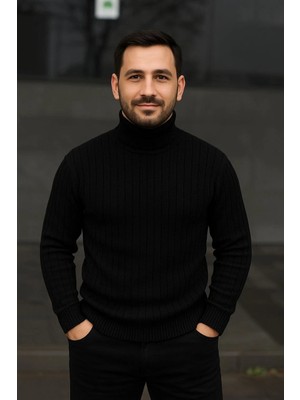 Pileli Store Fitilli Triko Kazak 3'lü Set Beyaz Gri Siyah