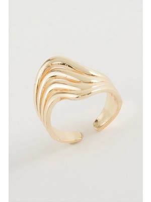 Pileli Store Oval Metal Yüzük