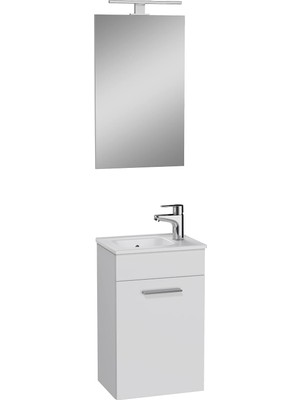 Tr Ardea 75022 Banyo Dolabı Seti, Parlak Beyaz, 40 Cm, Kapaklı