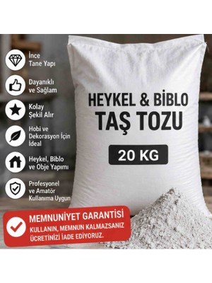 Stone Vera Heykel ve Biblo Taş Tozu 20 kg – Ince Taneli Döküm Taş Tozu – Hobi, Dekoratif Obje ve Kalıp Yapımı