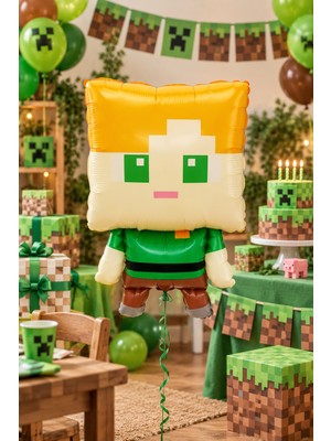 Atölye Mi Alex Figür Folyo Balon Minecraft Tema Folyo Balon