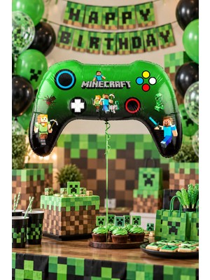 Atölye Mi Minecraft Tema Joystick Şekilli Folyo Balon
