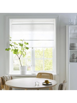 Ikea Rıngblomma Katlamalı Stor Perde , Beyaz, 60X160 Cm, Işık Filtreleyici, Polyester