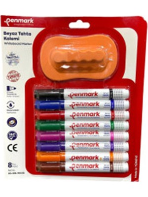 Penmark 8’li Beyaz Tahta Kalemi Blister Silgili