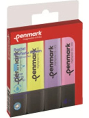 Penmark Fosforlu Kalem 4 Lü Asetat Karışık Renk Pastel