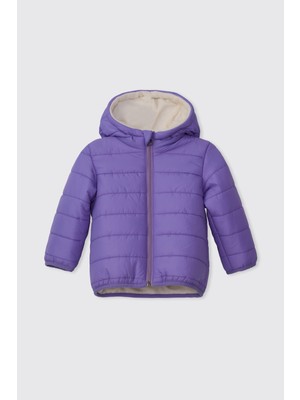 Panço Kız Bebek/çocuk Kapüşonlu Içi Polar Lila Mont