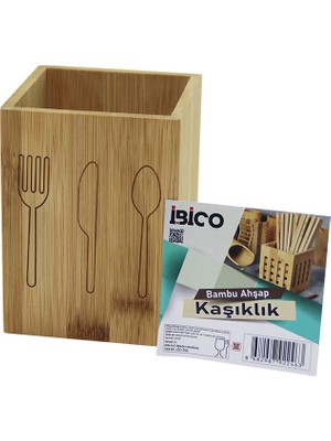 Store Küçük  KARE=9X9CM  Ahşap Bambu Kaşıklık Organizer