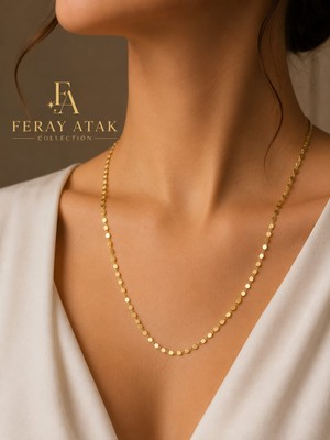 316L 14K Pul Zincir Gold Kolye