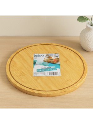 Store Yuvarlak 29.7 cm Bambu Döner Sunum Tepsisi (360°)