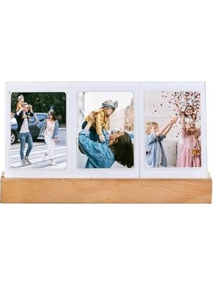 Orevio Mini LED Işıklı 3'lü Ahşap Fotoğraf Çerçevesi