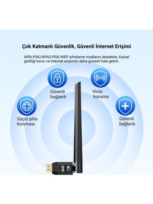 Store AD087 Bluetooth 5.0 Adaptör - 600MBPS Dual Band Wifi Alıcı Verici Access Point
