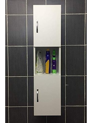 Orevio 2 Kapaklı Bölmeli, Duvara Monte Banyo Boy Dolabı